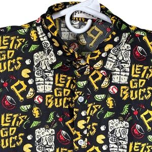 Pittsburgh Pirates Mens‎ XL Tiki Let's Go Bucs Short Sleeve Button Down Shirt